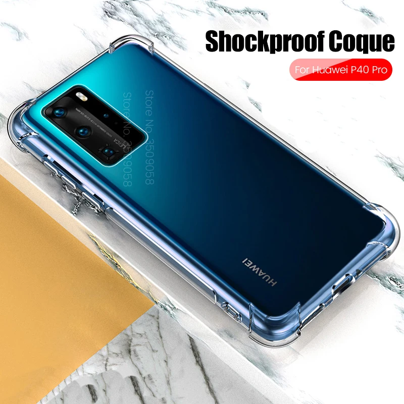Чехол для hauwei p 40 pro прозрачные защитные чехлы с подушкой безопасности huawei p40