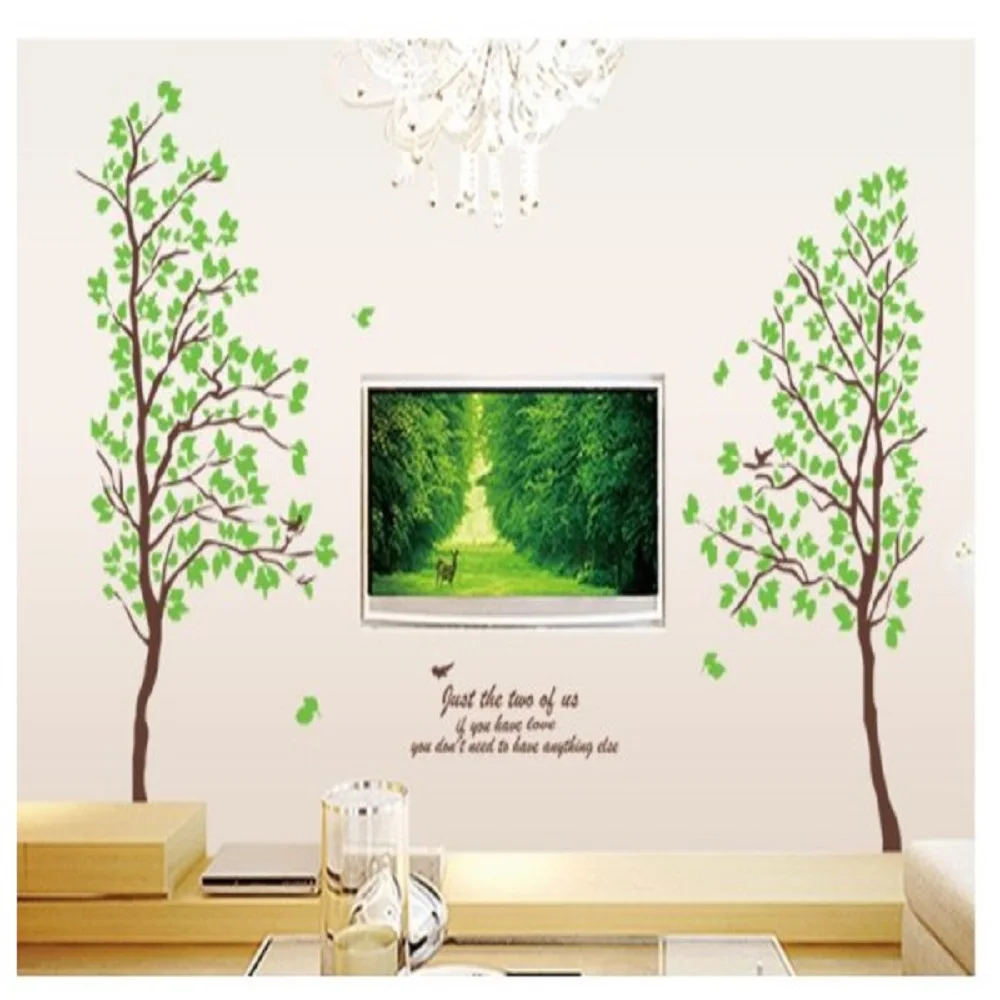 

Green Trees And Birds living room bedroom decoration wall stickers on the wall