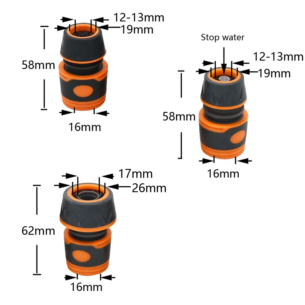 1/2 3/4 1 Inch Car Wash Hose Quick Connector Waterstop Connectors For Garden Lawn Irrigation Sprinklers Pipe Adapters 1 Pc