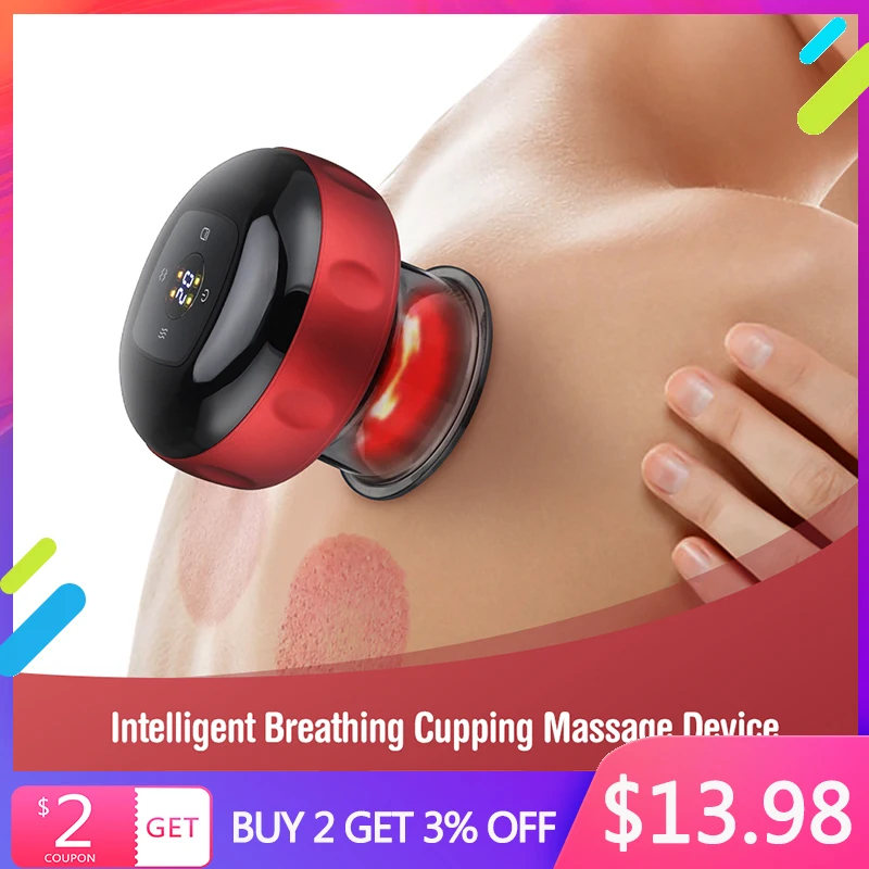 

Electric Cupping Massage Smart Vacuum Suction Cup Scraping Therapy Anti-Cellulite Dispel Dampness Vibration Slimming Pain Relief