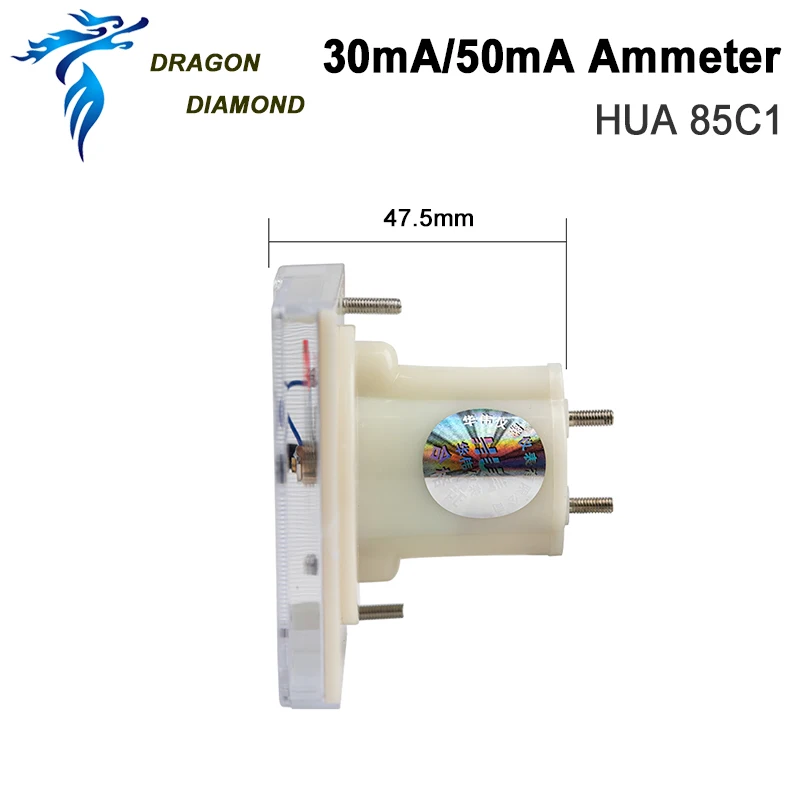 Дракон алмаз 30mA50mA Амперметр Хуа 85C1 DC 0-30mA 0-50mA аналоговая AMP Панель измеритель тока для CO2 лазерный станок для гравировки и резки