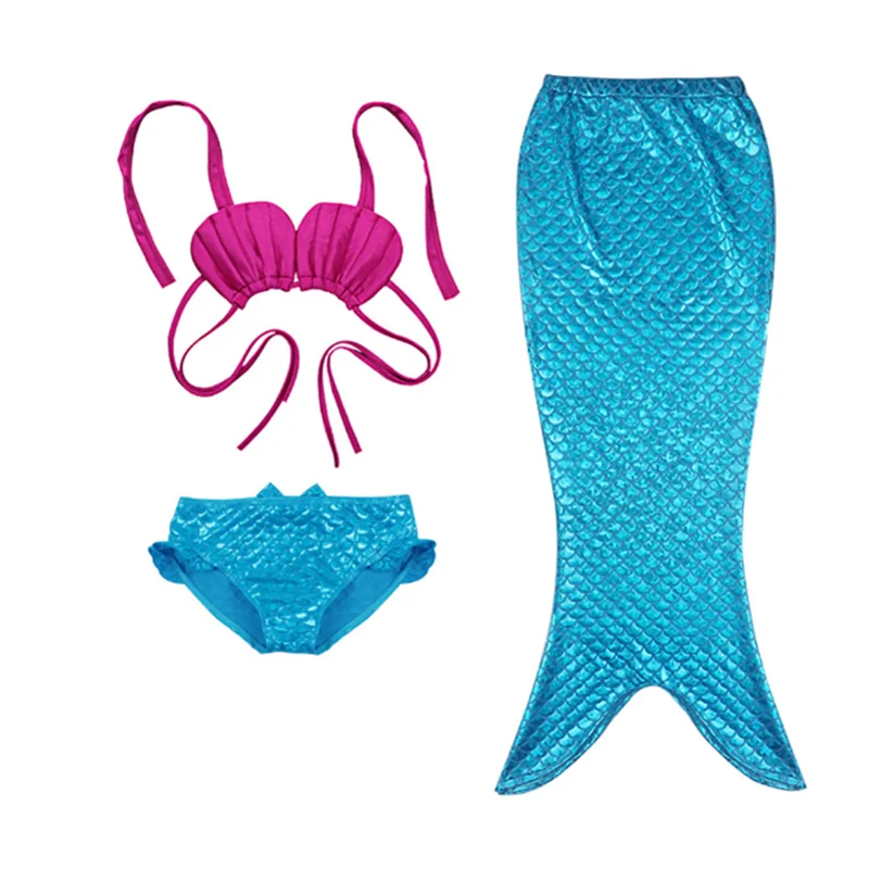 Новый комплект одежды из 3 предметов для маленьких девочек с русалочьим хвостом бикини Детский купальник