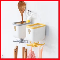 multi function rotating hooks rotate 360 degrees to glue punch kitchen spoon six straight hook hook home free