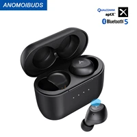 anomoibuds aptx touch key tws earphone bluetooth headphones wireless earphones wired earbuds noise cancellation with microphones