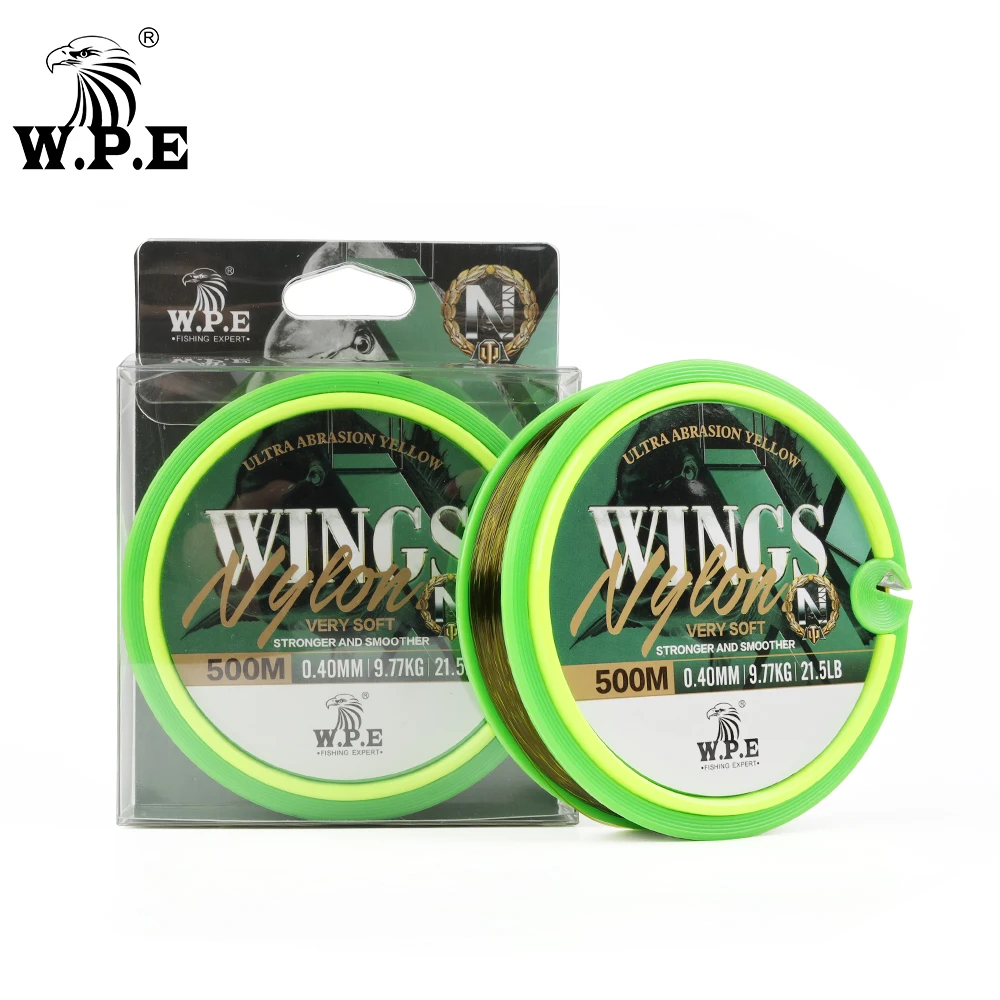 

W.P.E WINGS Nylon Fishing Line 100m/300m/500m Sink Leader Fishing Line 0.20mm-0.50mm 5.8LB-26.4LB Fishing Tackle Pesca Accessory