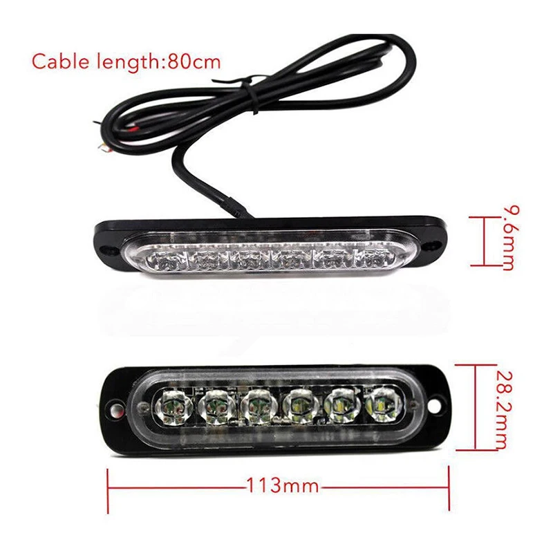 

Black Housing LED Flash Light Warning Bulbs Yellow DC 12V-24V Luminous