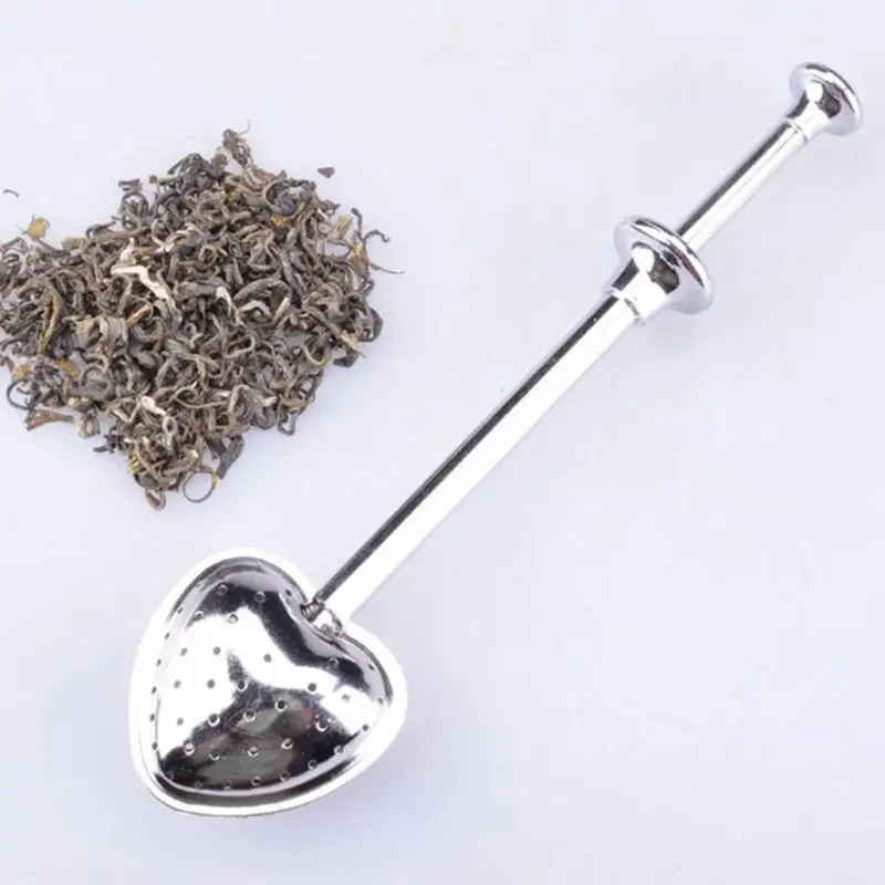 

Heart Shape Stainless Steel Loose Leaf Tea Infuser Spoon Strainer Filter Herbal Spice With Long Handle
