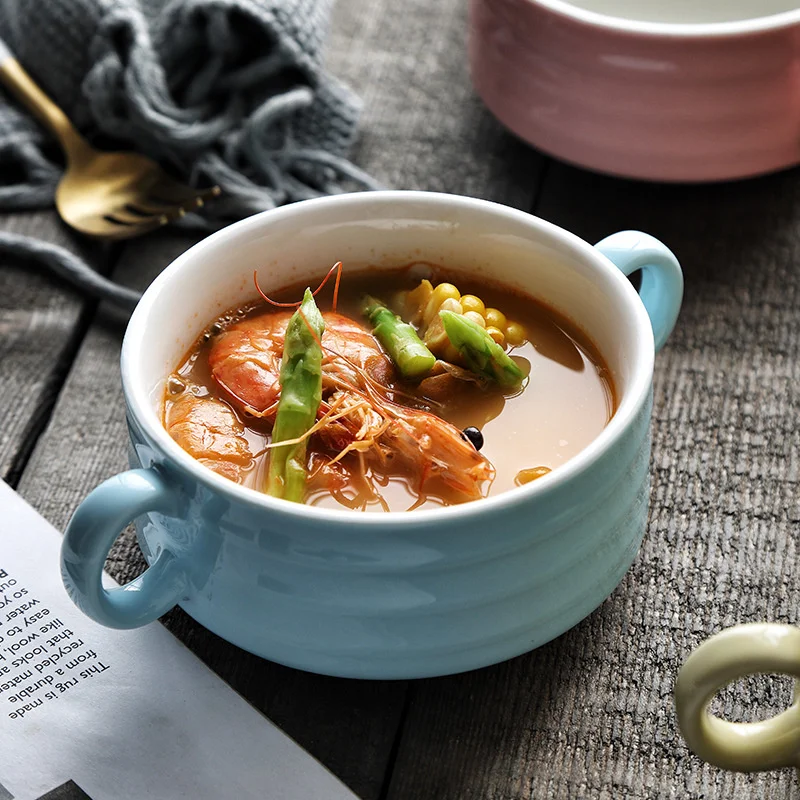 Творческий бинауральные завтрак маленькая миска для каши десертный суповой ramen