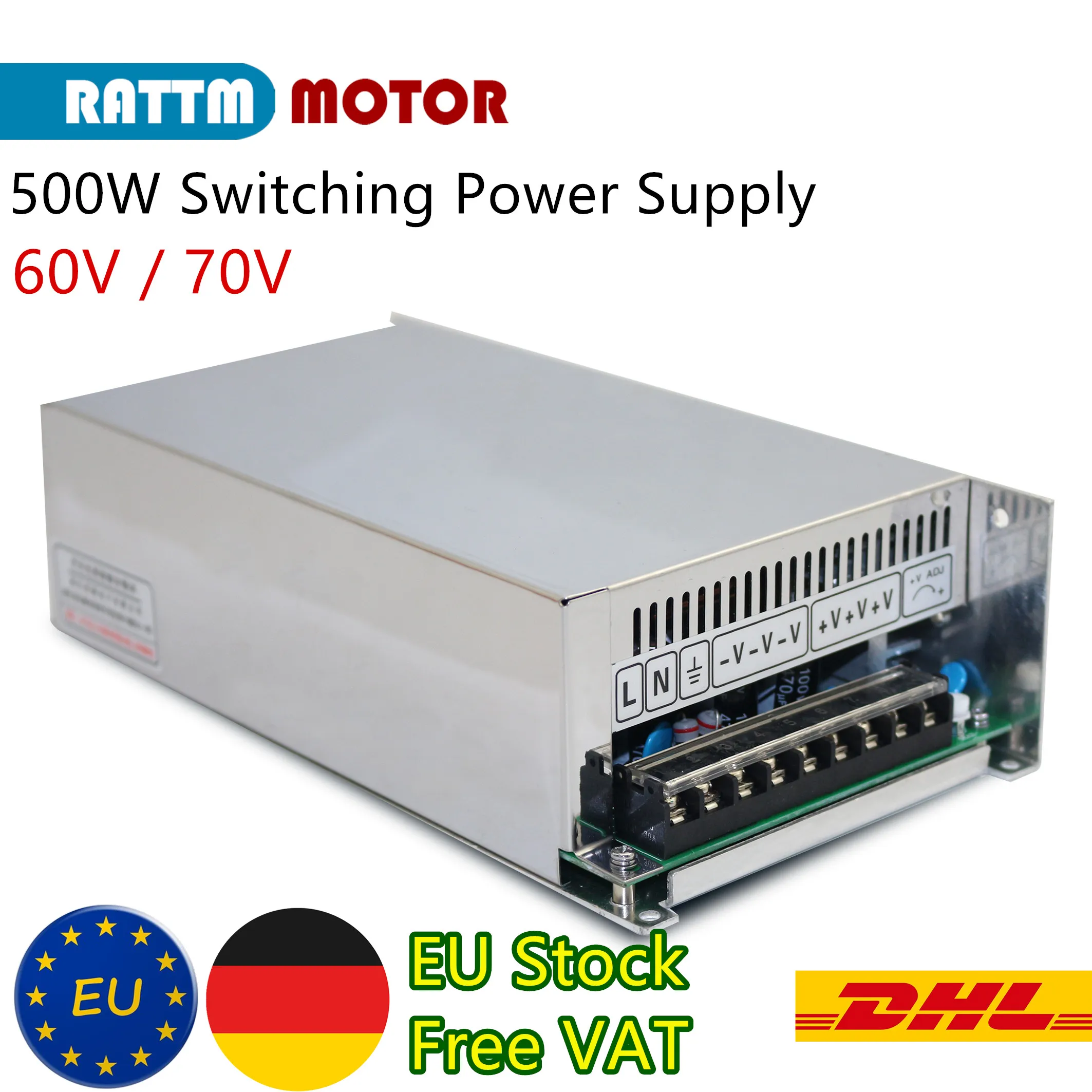 

『EU/USA Free Delivery』500W 60V 70V Switching DC Power Supply Single Output for CNC Router Foaming Milling Cutting Laser Engraver