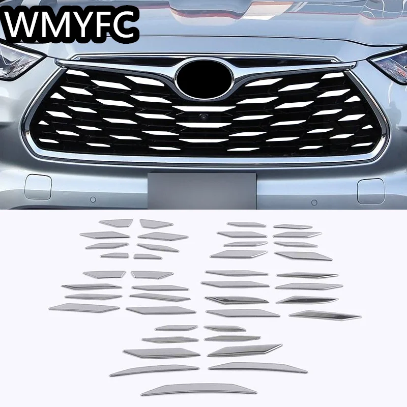 

Автомобильный передний бампер центральный гриль декоративная наклейка крышка из нержавеющей стали зеркальная Стильная отделка для Toyota ...