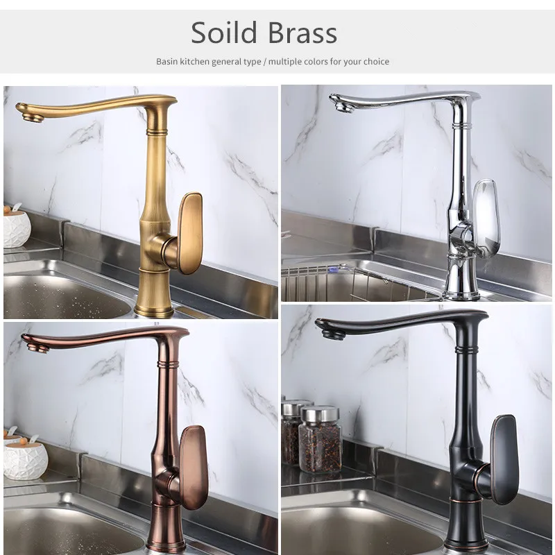 Смесители для кухонной раковины твердая латунь краны горячей и холодной