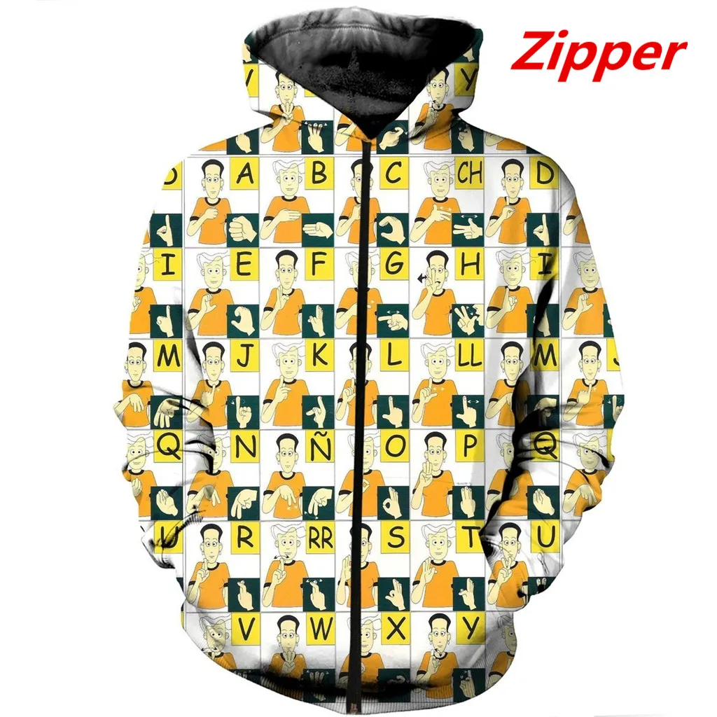 

Beautiful sign language 3D Printed Men Women Hoodie Unisex Sweatshirt /Hoodies /Zipper Pullover Casual Streetwear KJ-0301