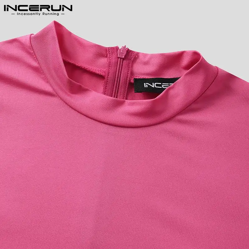 Sexy Casual Style Men Fashionable Hot Sale Short Jumpsuits Undershirt Male Solid Short Sleeve O-neck Onesies S-5XL INCERUN 2022