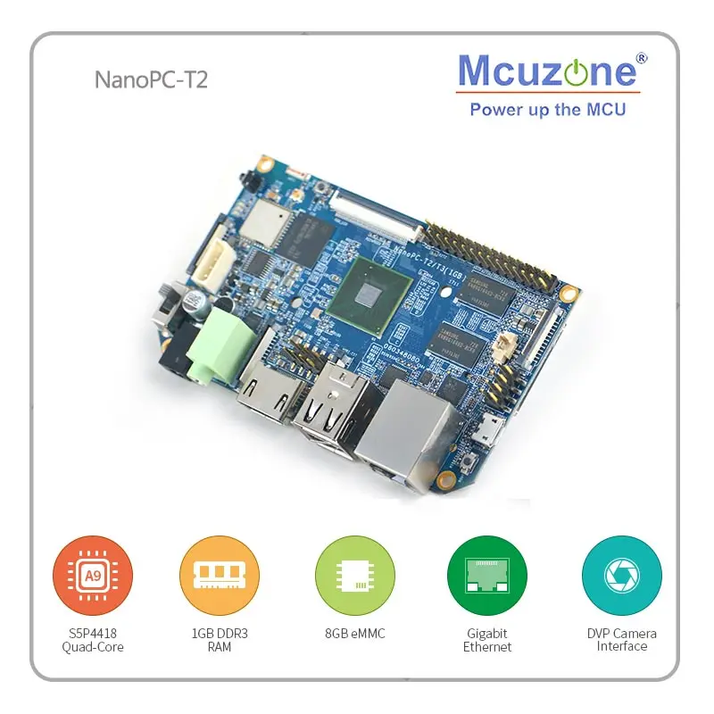 FriendlyELEC NanoPC-T2 Onboard WiFi & bluetooth Quad Core Cortex-A9 Development Board S5P4418 Card Computer 100x60cm