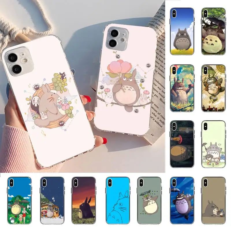 

MaiYaCa Anime Studio Ghibli Totoro Phone Case for iPhone 11 12 13 mini pro XS MAX 8 7 6 6S Plus X 5S SE 2020 XR cover