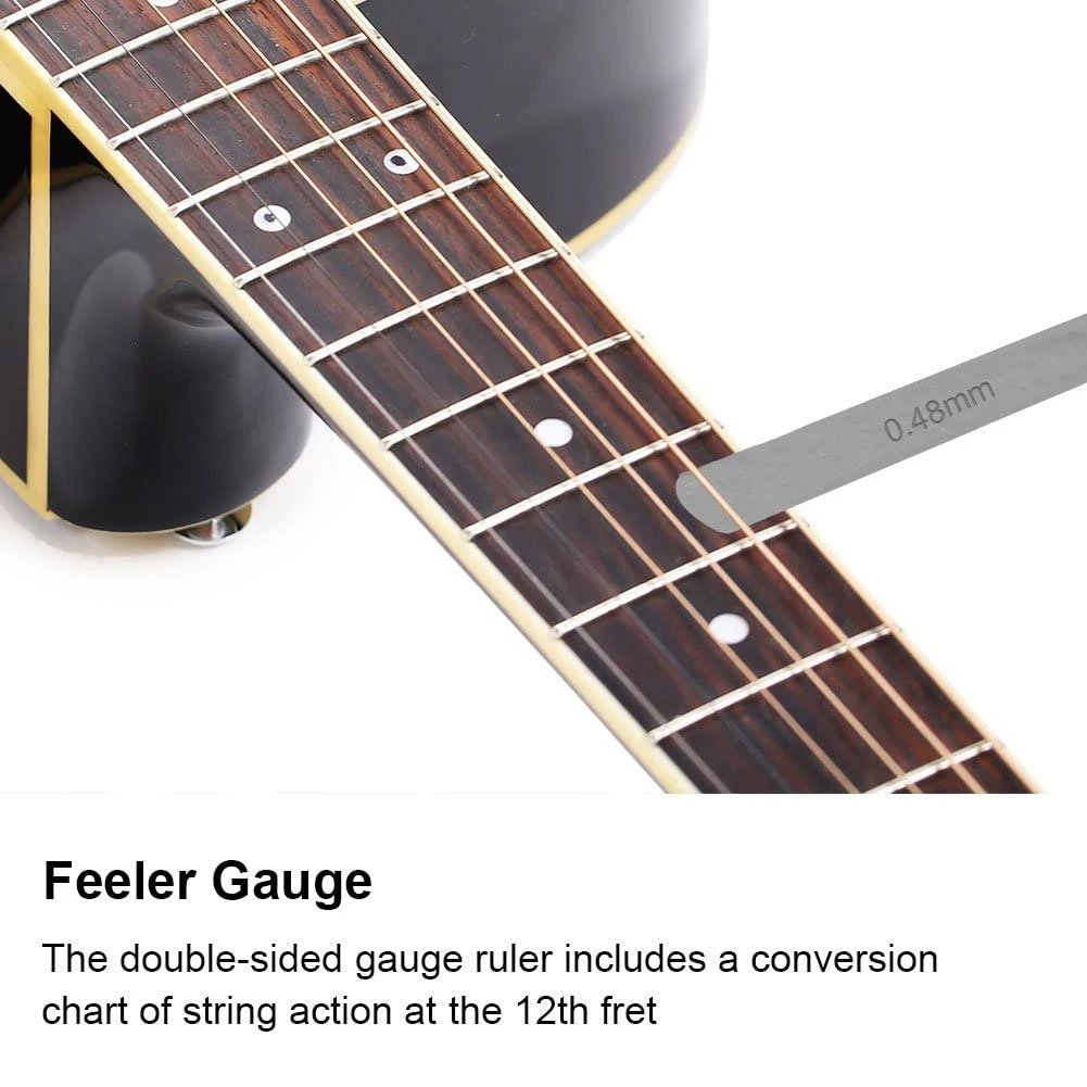 

4PCS String Action Ruler 32 Balde Feeler Gauge With Fingerboard Grip Guard For Guitar Player Luthier Mechanic Feeler Gauge