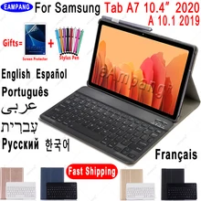Case for Samsung Galaxy Tab A7 10.4 2020 Keyboard Case Tab A 10.1 2019 Cover Russian Spanish English Arabic Keyboard Funda