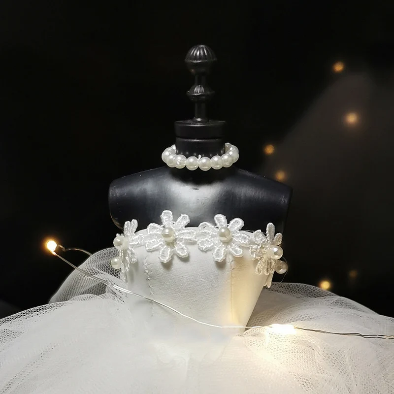 Светящаяся коробка для поделок белая мини-модель свадебного платья изысканный