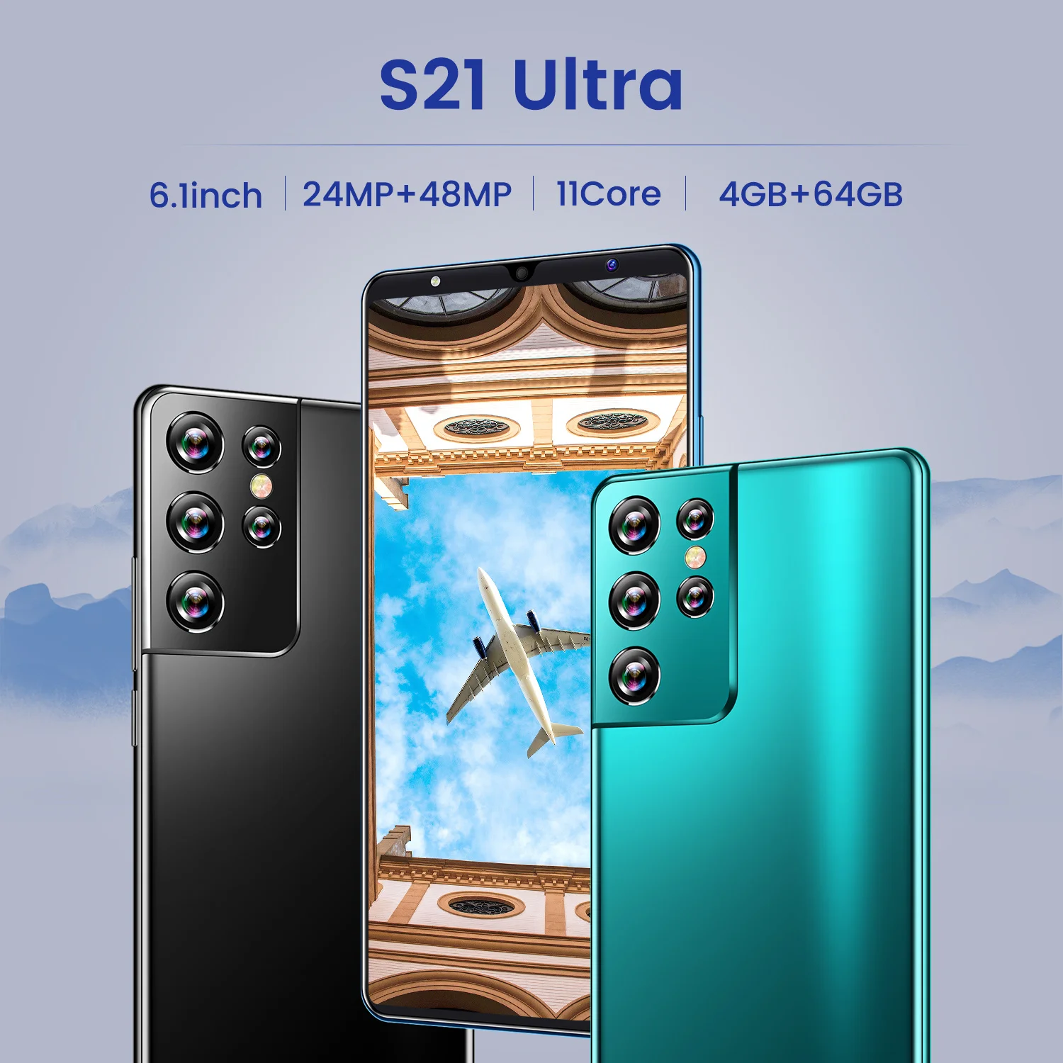 

Galaxy S21Ultra 6.1 Inch 4+64gb 10 Core Fingerprint id Cheap Smartphones Global Fingerprint Fingerprint Dual Sim Mobiles Mtk6889