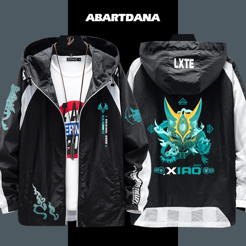 

Game Genshin Impact Xiao Cosplay Amine Lightweight Breathable Sunscreen Hooded Clothes Summer Jacket