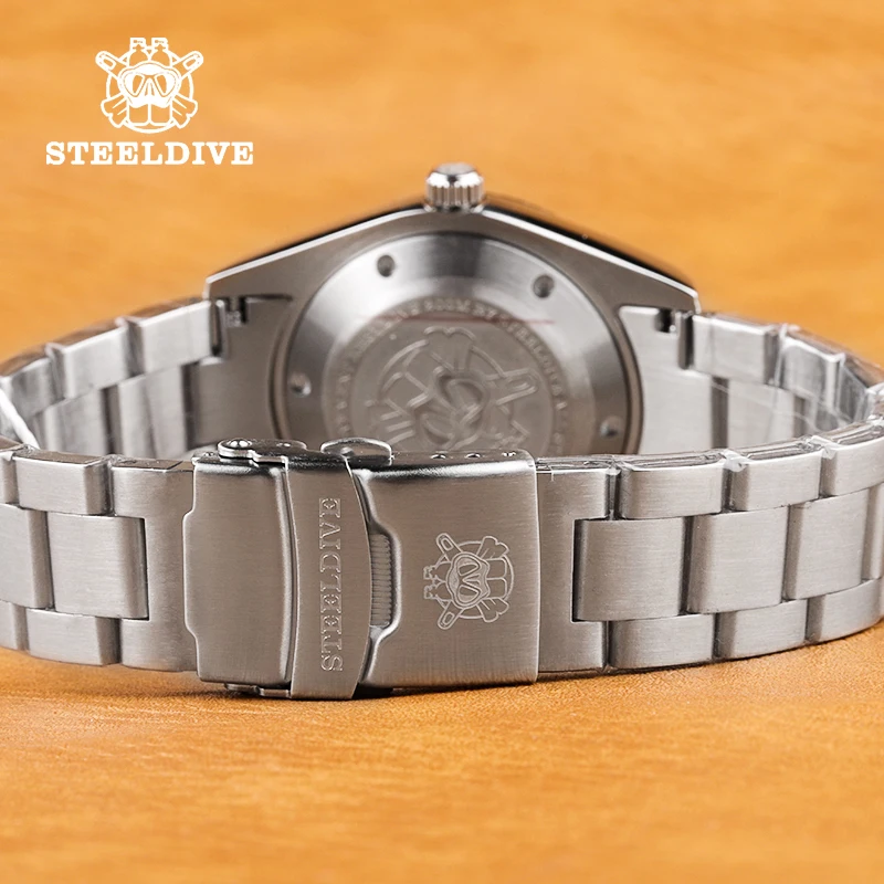 Мужские механические наручные часы Steeldive SD1934 39 мм коралловый синий циферблат 20