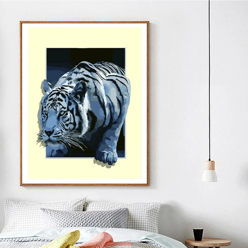 Картина AZQSD по номерам набор холста тигр сделай сам Unframe домашний декор акриловая