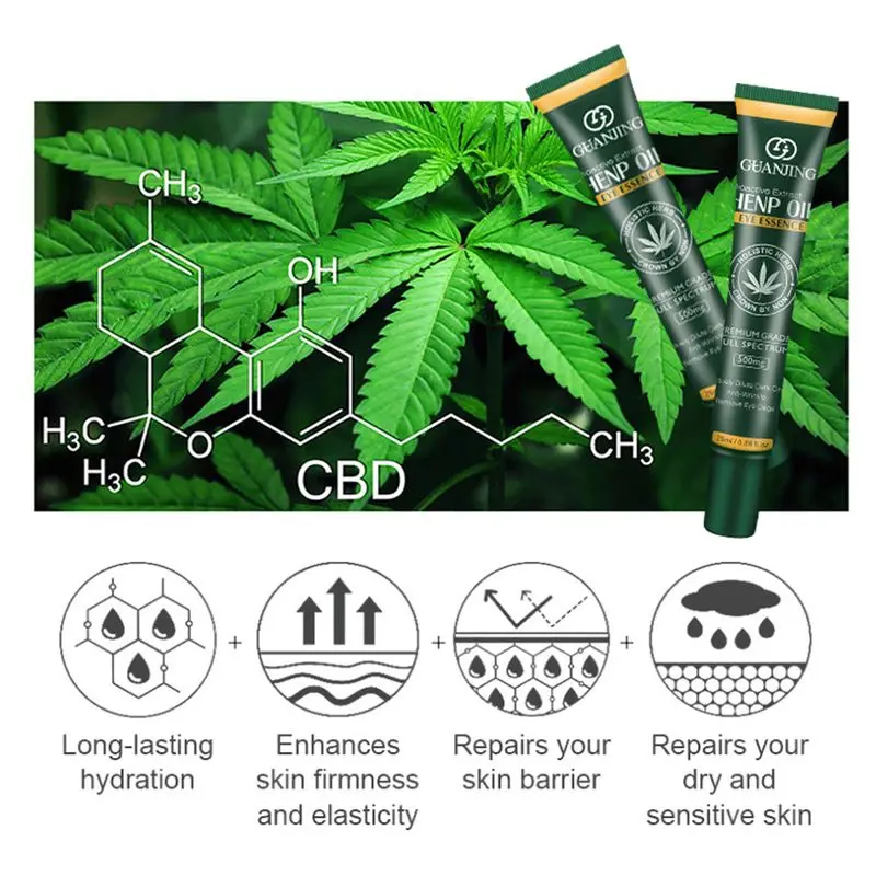 

Hemp Oil Eye Cream Moisturizing Hyaluronic Anti-Wrinkle Anti-aging Remover Dark Eye Against Puffiness And Bags Eye Care