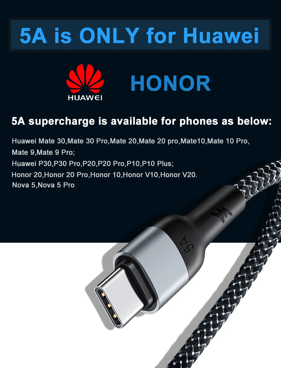 Кабель Elough 5A type C для huawei mate 30 20 pro P30 P20 супер зарядный провод кабель usbc USB провод для зарядного устройства