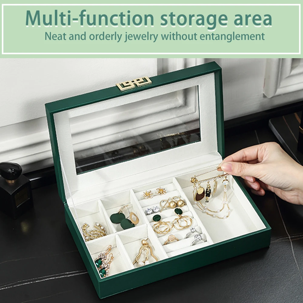 

Jewelry Storage Box Necklace Earrings Ring Jewelry Storage Box Gift Jewelry Box Display Stand Multiple Compartment Women's Gifts