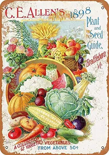 

8 x 12 Metal Sign - C.E. Allen's Plants Seeds - Vintage Decorative Aluminum Sign