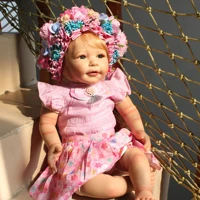 3d paint skin 55 cm soft silicone reborn baby doll lifelike princess toddler girl toy cloth body bebe dress up boneca alive gift