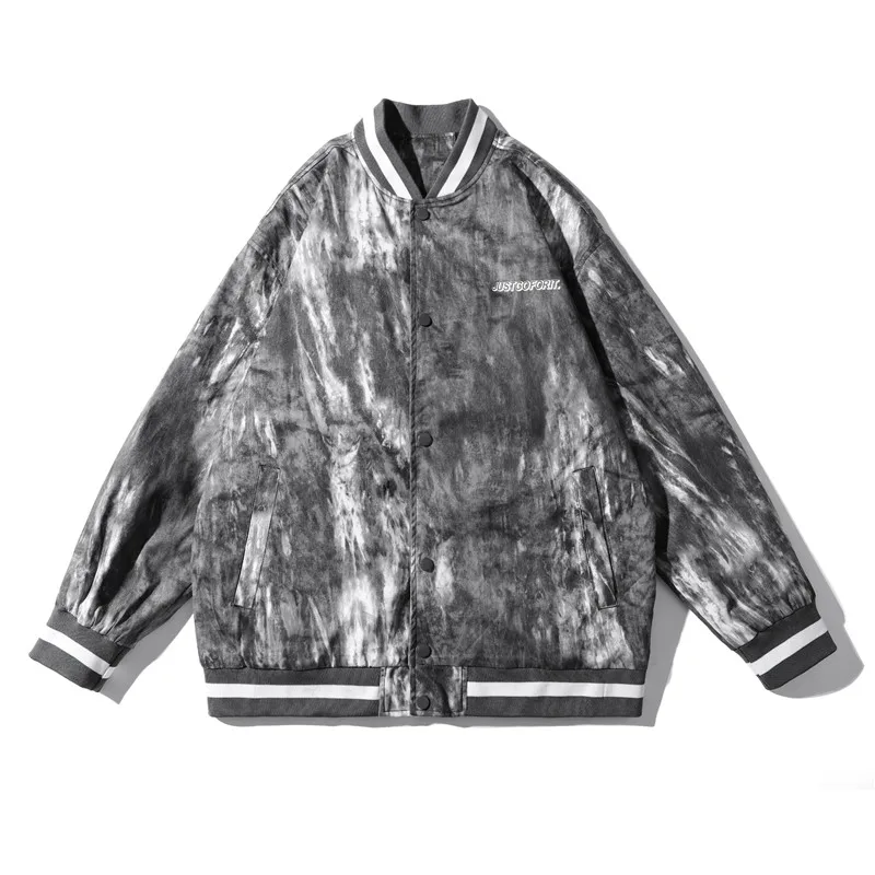 Куртка бомбер в стиле преппи с принтом Мужская Осенняя уличная хип хоп унисекс