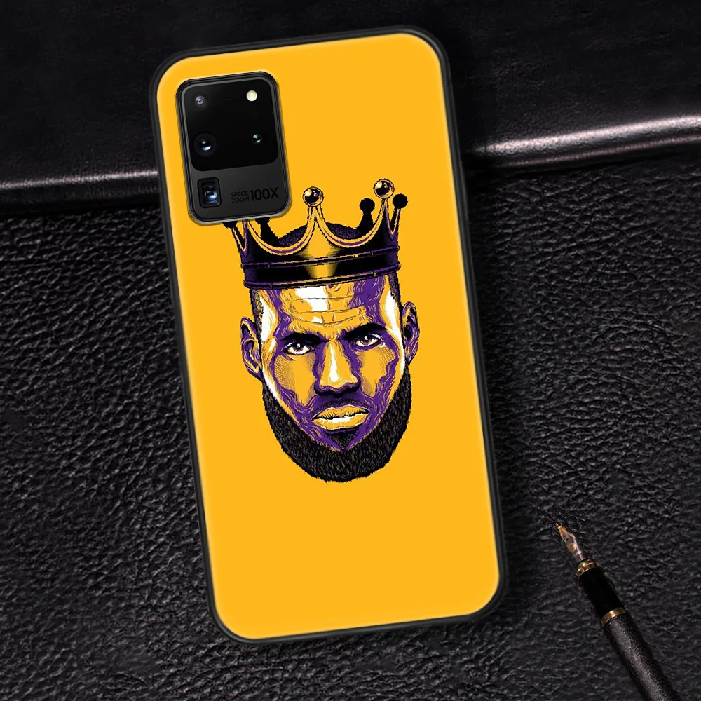 

Basketball LeBron King James Phone Case Cover Hull For Samsung Galaxy S 6 7 8 9 10 e 20 Edge Note 8 9 10 Plus black Waterproof