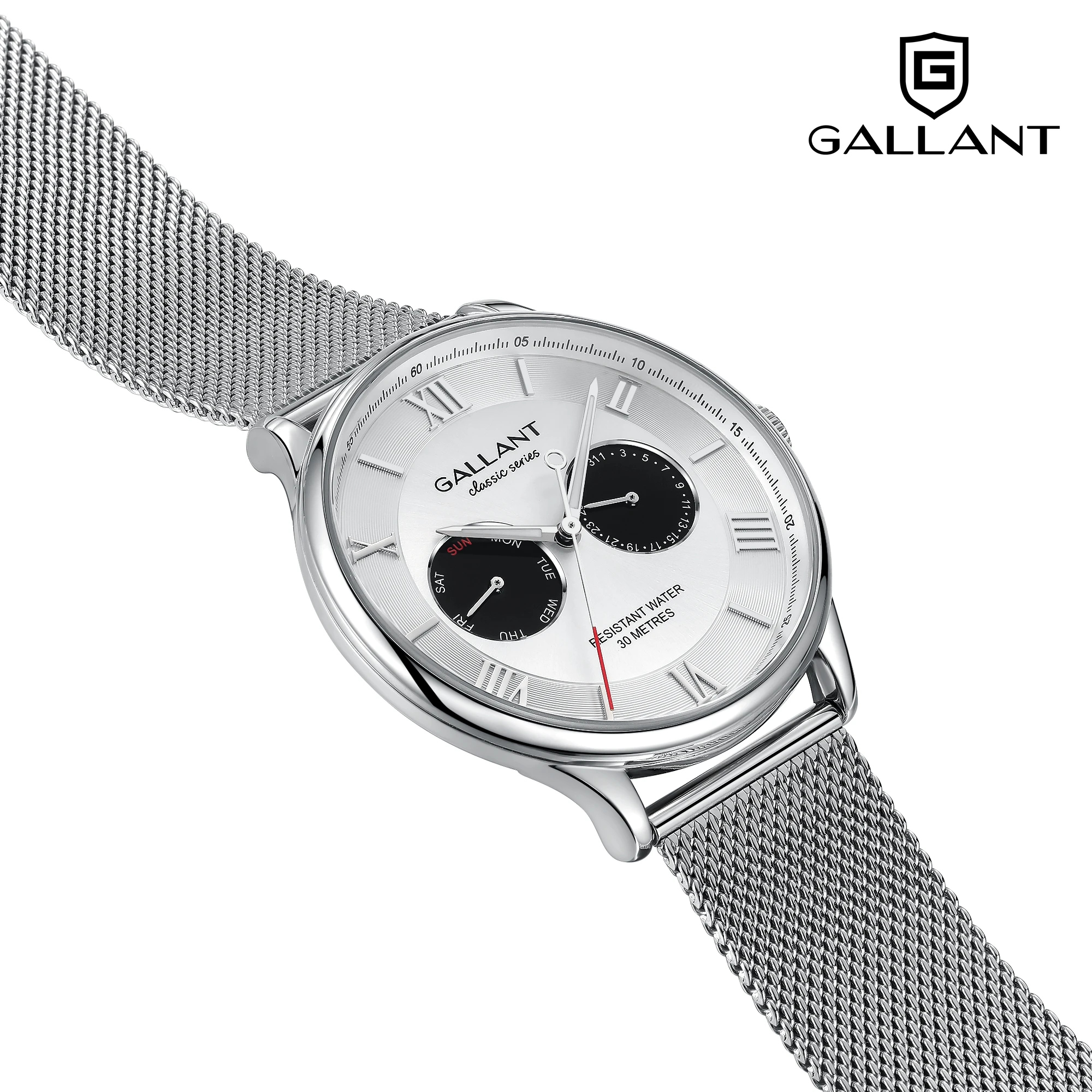 Часы наручные мужские с циферблатом водонепроницаемые из нержавеющей стали и