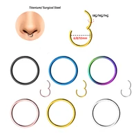 14161810g hinged clicker nose rings hoop titaniumsteel helix cartilage daith tragus sleeper earrings body piercing jewelry