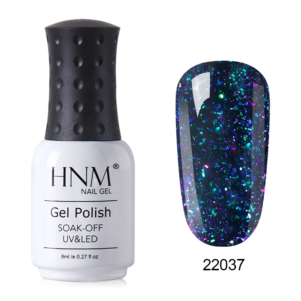 22037 HNM Хамелеон звёздный Гель-лак блеск 8 мл нужен Черный Белый Цвет замочить от УФ светодиодный лак долговечный Базовый Топ - Цвет: 22037