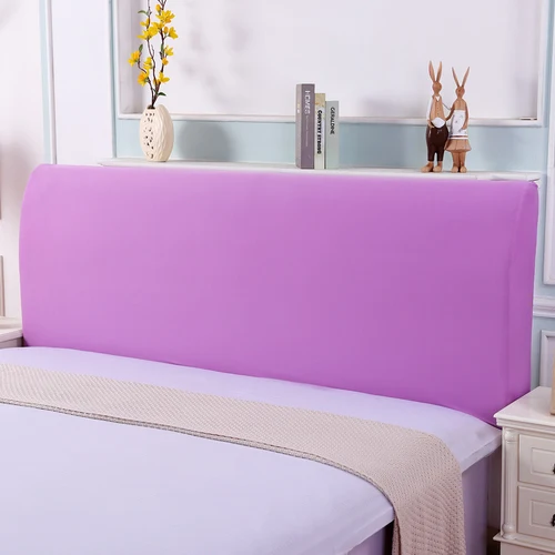 Purple Эластичная Универсальная крышка для кровати, Европейский однотонный чехол для кровати, защита от пыли, простой мягкий чехол на спинку кровати - Цвет: Purple