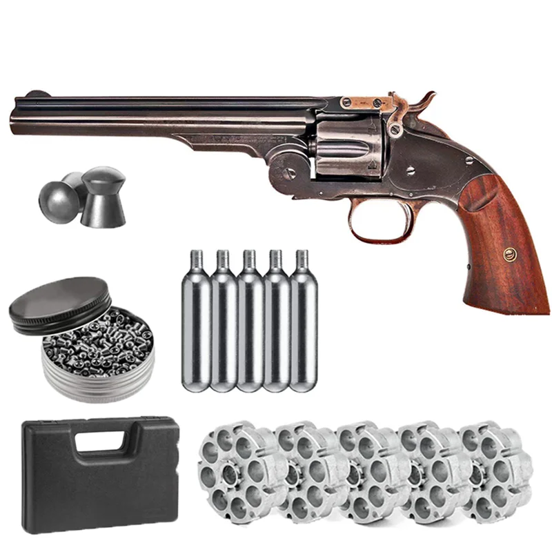

GUN,Peacekeeper Western Revolver Airgun Five 2 CO2 bullets and a pack of 500 carat lead bullets Home decoration Metal decorative