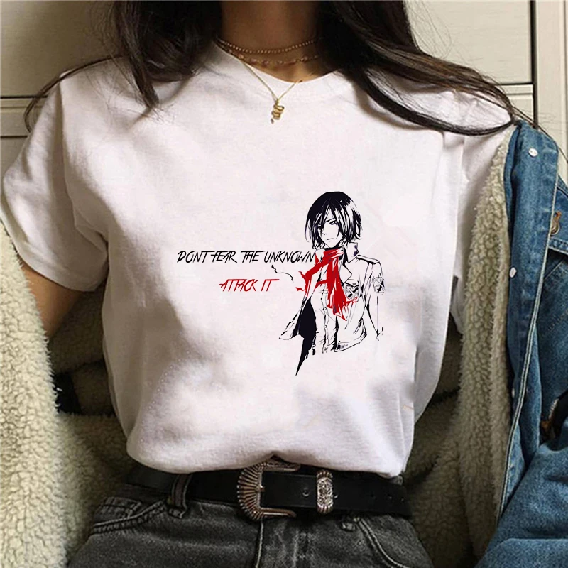 

Anime Attack On Titan Women's T-shirt Levi Ackerman Eye Punk Tops Summer Harajuku Loose Gothic Short Sleeve Tshirt