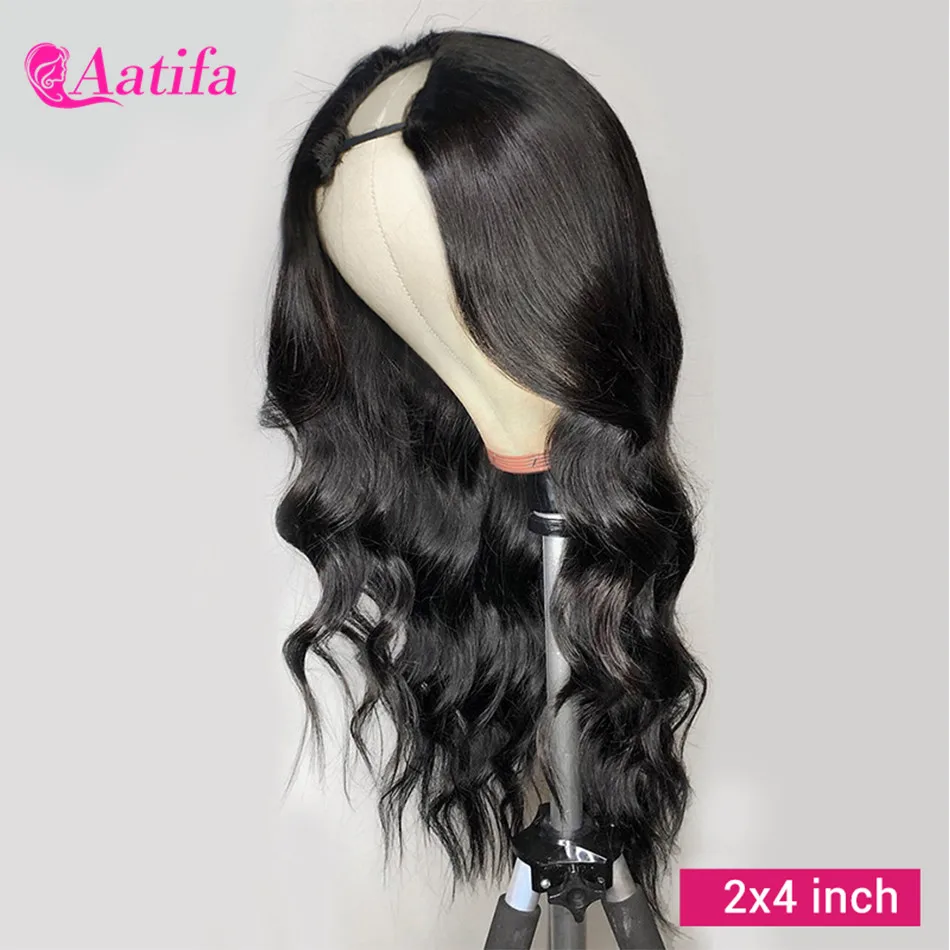 

Free Shipping Brazilian Human Hair Wigs Body Wave U Part 180 Density Glueless Wig Human Hair For Black Women Aatifa Hair
