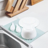 rectangle dish drying drain mat heat resistant table mat kitchen counter tableware dinnerware cushion pad placemat accessories