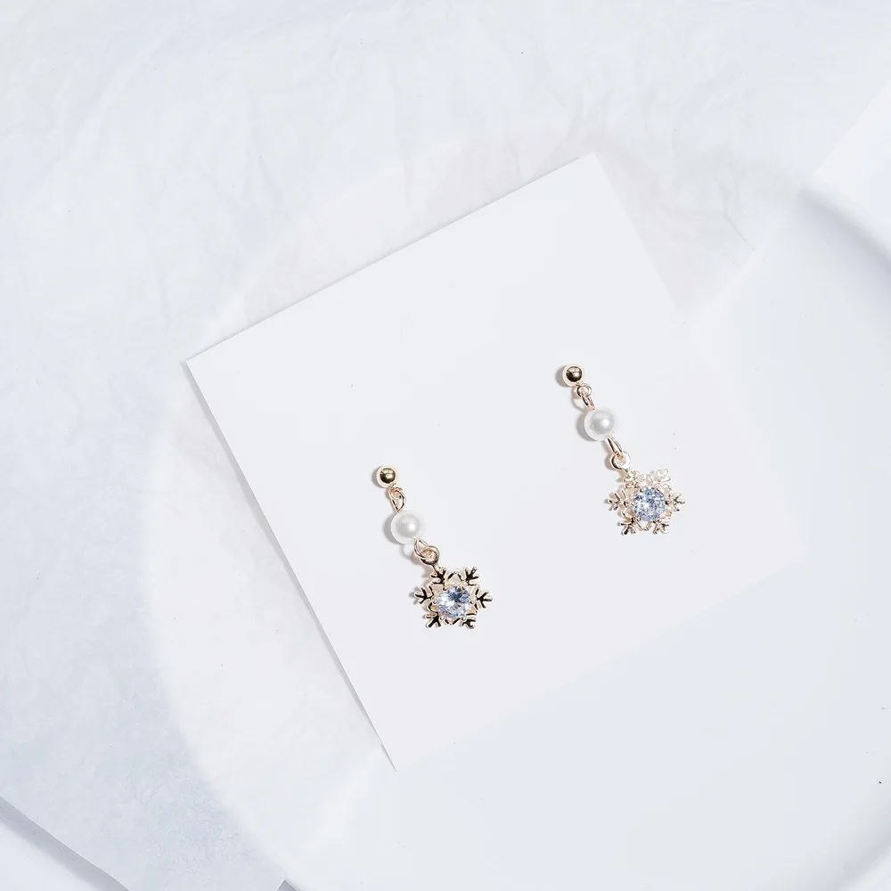 Женские серьги из снежинок в Корейском стиле|Серьги-гвоздики| |