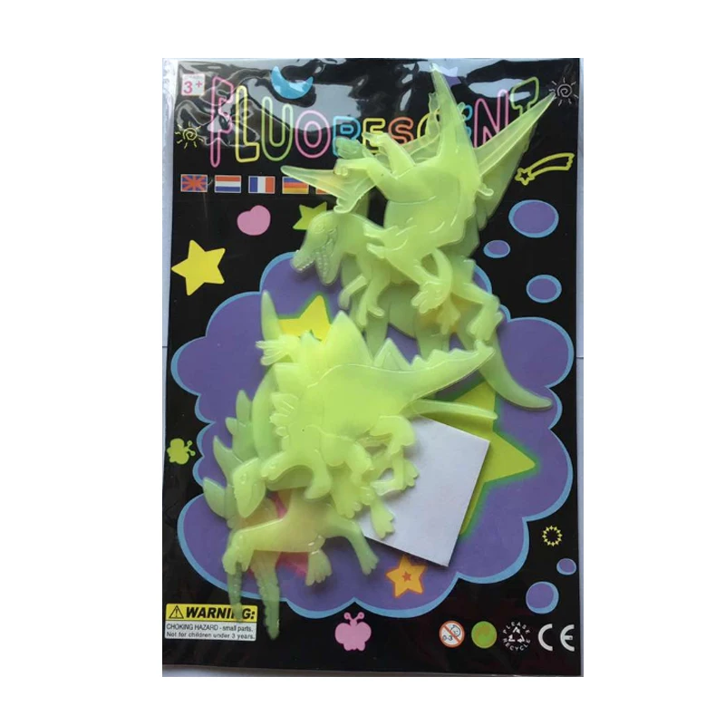 9 шт./компл. наклейки с картинками динозавров Светящиеся в темноте игрушки для