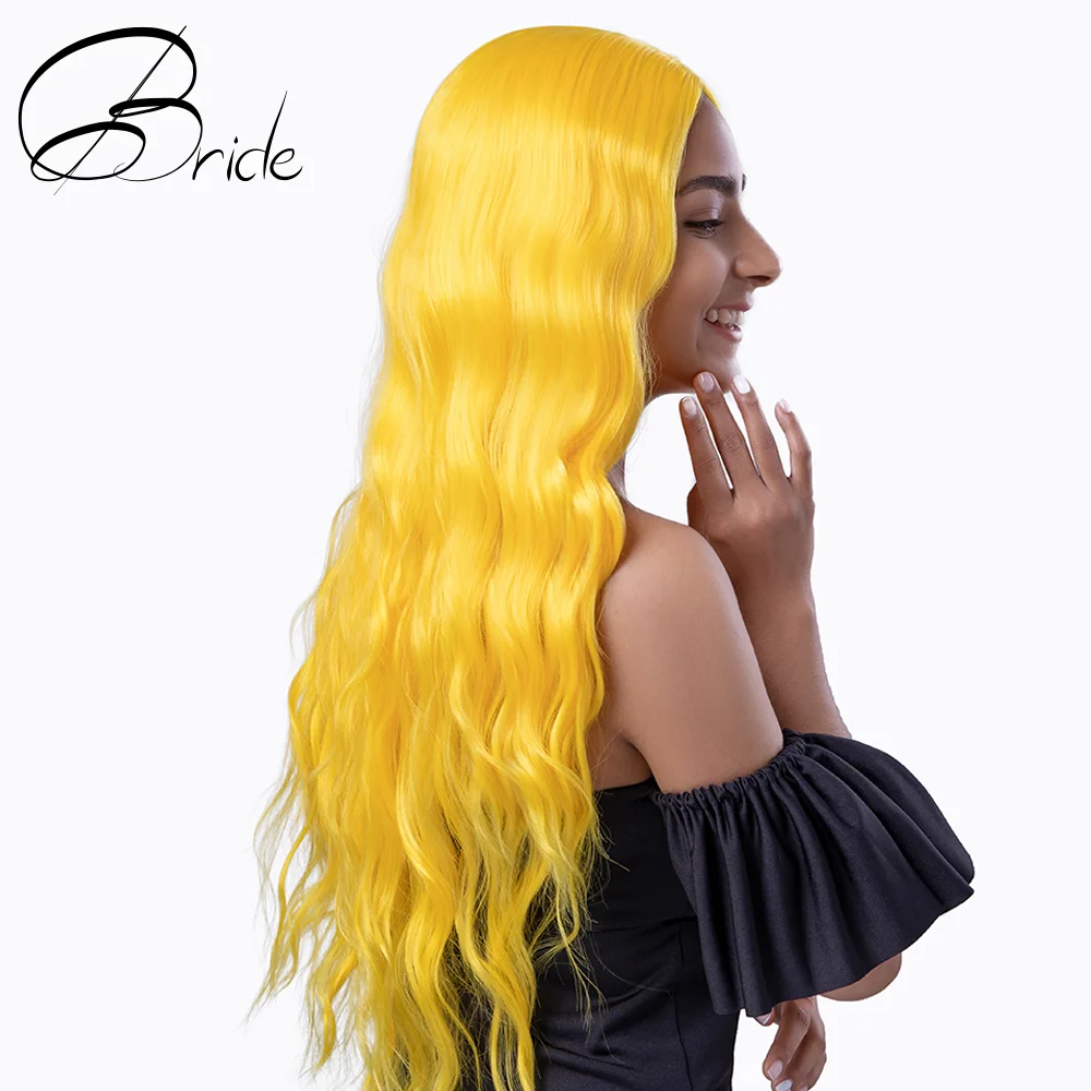 Парик для невесты 24 дюйма синтетические волосы с акварелью и шапочкой