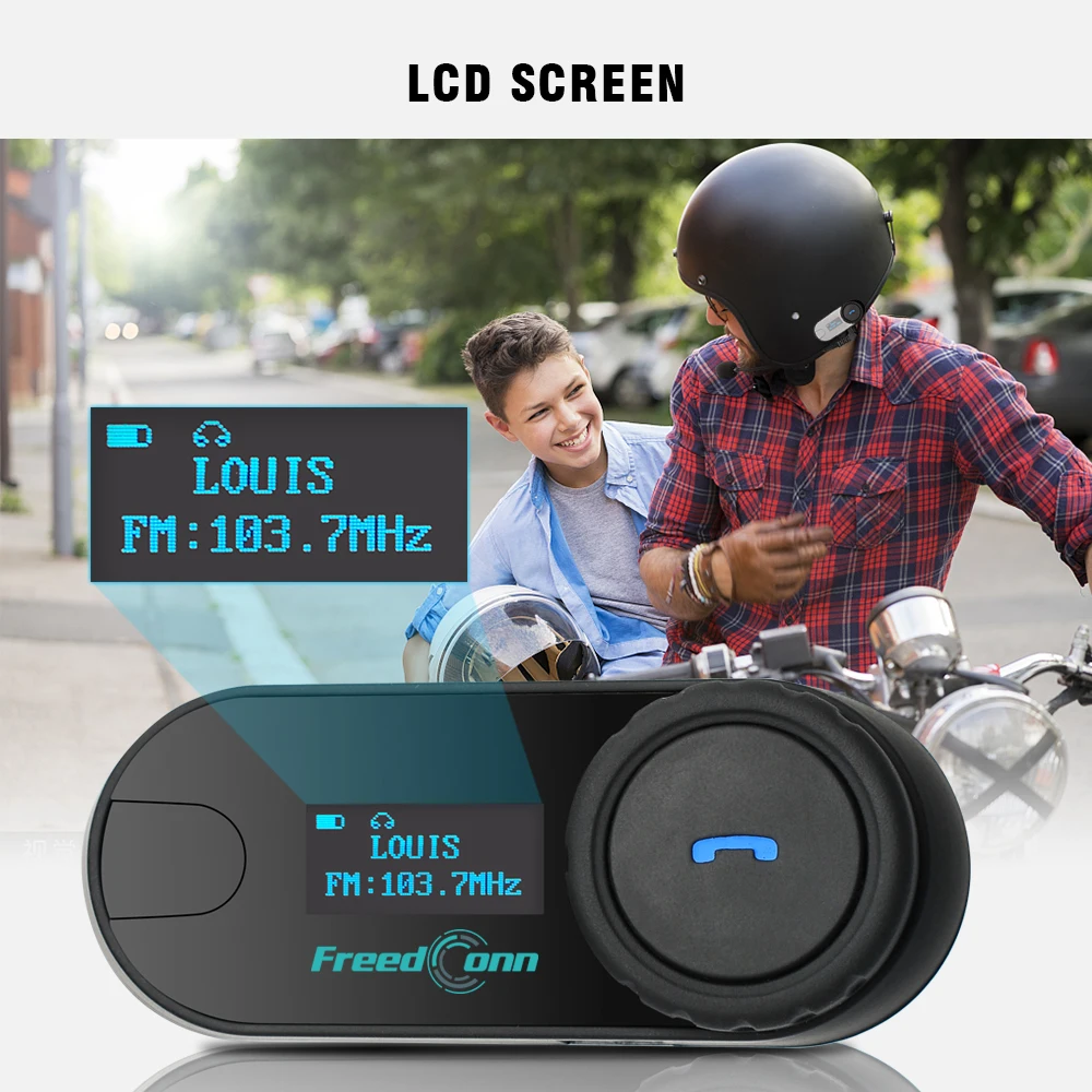 FreedConn TCOM SC Bluetooth мотогарнитура переговорное устройство для шлема ЖК экран с FM