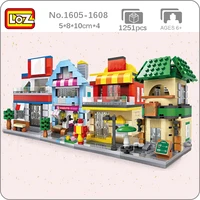 loz city street donuts chips coffee food shop store restaurant architecture mini blocks bricks building toy for children no box
