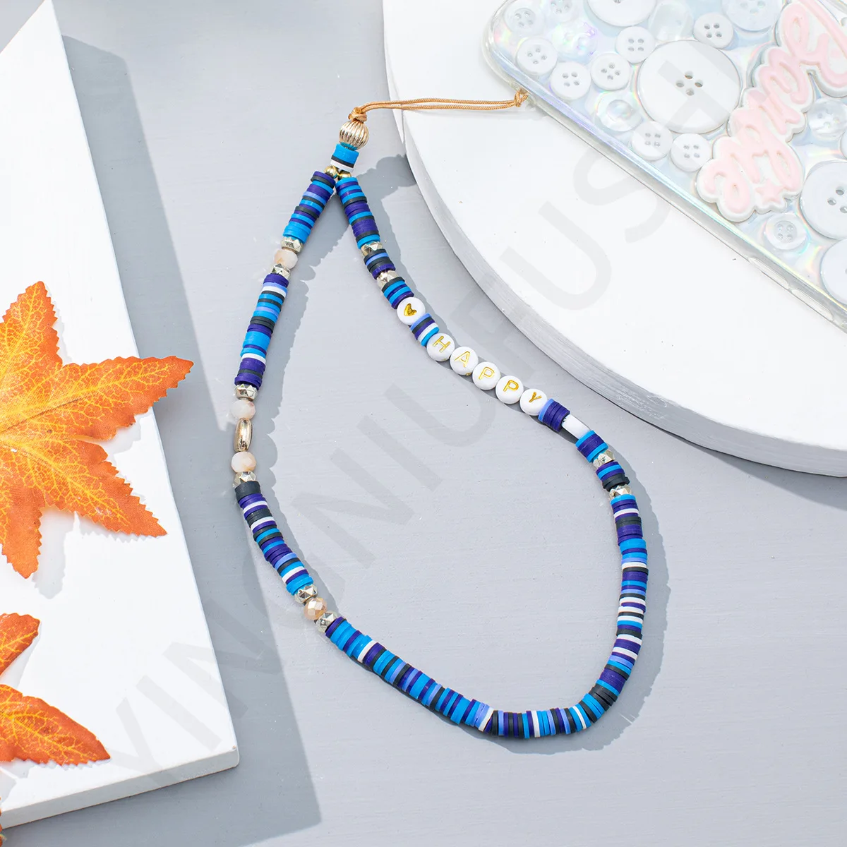 new mobile phone chain strap lanyard for women bohemian beach soft pottery beads rope for cell phone case hanging cord free global shipping