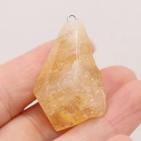 hot selling natural stone gem yellow crystal bud pendant handmade crafts diy necklace jewelry accessories gift making for woman