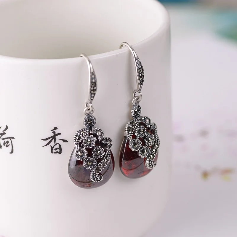 

FNJ белые и зеленые серьги из халцедона, серебро 925 пробы, 100% чистый оригинал, Серебро S925 пробы, серьги-капли для женщин, ювелирные изделия с цв...