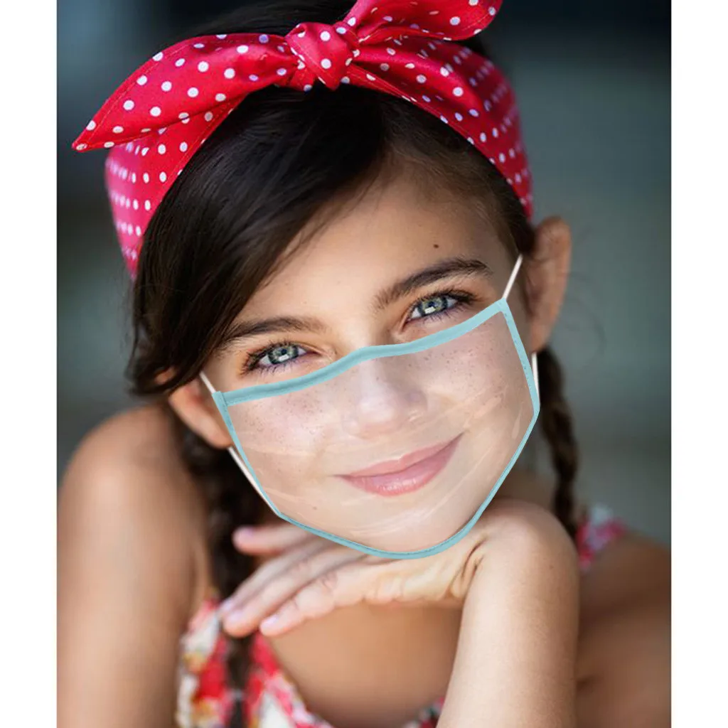 Child Mask Clear Window Visible Expression For The Deaf And Hard Of Hearing Kids Masque Facial Cosplay Costume Accessories new |